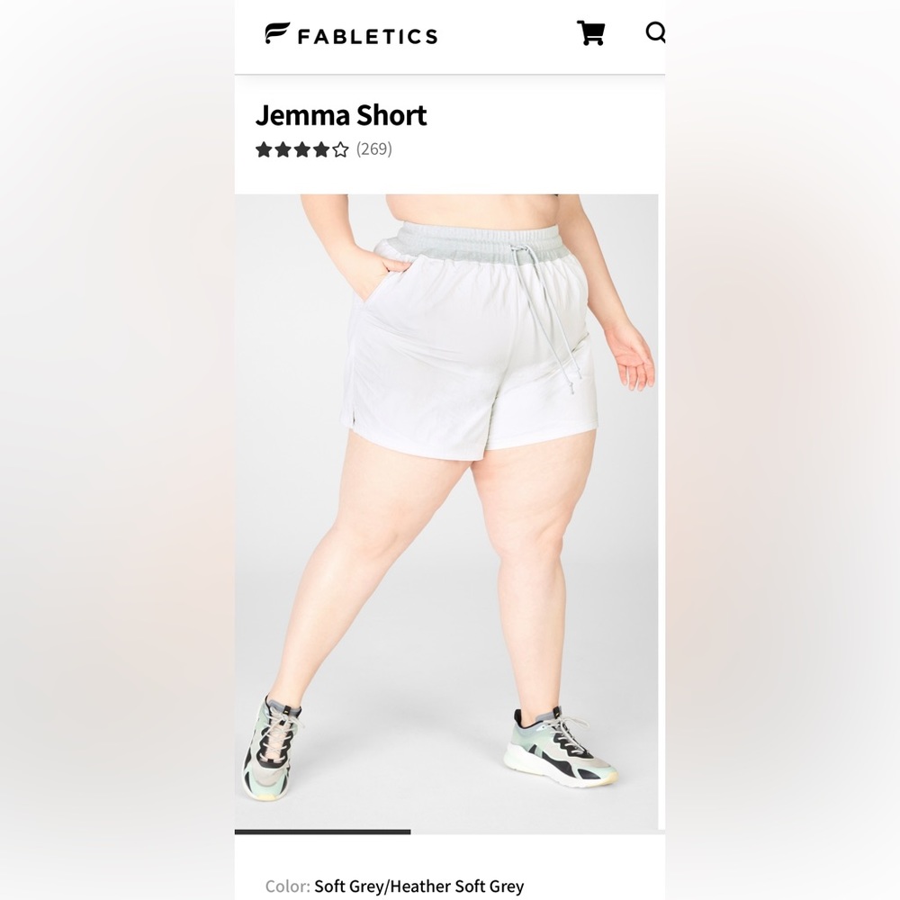 Jenna shorts size 1x Fabletics woman’s plus size 1x grey Jemma shorts